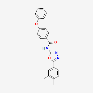 molecular formula C23H19N3O3 B2657407 N-[5-(3,4-二甲苯基)-1,3,4-恶二唑-2-基]-4-苯氧基苯甲酰胺 CAS No. 922915-87-5