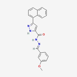 (E)-N'-(3-methoxybenzylidene)-3-(naphthalen-1-yl)-1H-pyrazole-5-carbohydrazide