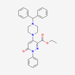 molecular formula C30H30N4O3 B2657419 4-[4-(二苯甲基)哌嗪-1-基]-6-氧代-1-苯基-1,6-二氢吡啶并[3,4-d]嘧啶-3-羧酸乙酯 CAS No. 922037-52-3