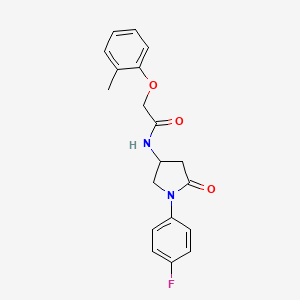 molecular formula C19H19FN2O3 B2657421 N-(1-(4-氟苯基)-5-氧代吡咯烷-3-基)-2-(邻甲苯氧基)乙酰胺 CAS No. 905663-84-5