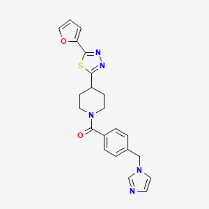(4-((1H-imidazol-1-yl)methyl)phenyl)(4-(5-(furan-2-yl)-1,3,4-thiadiazol-2-yl)piperidin-1-yl)methanone