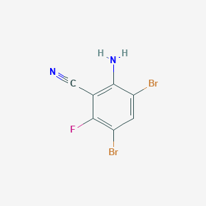 molecular formula C7H3Br2FN2 B2657430 2-氨基-3,5-二溴-6-氟苯甲腈 CAS No. 845878-91-3