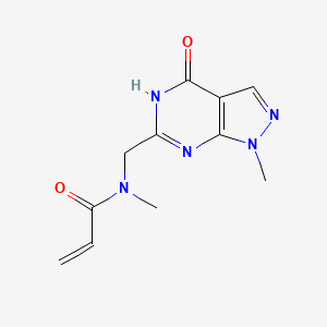 molecular formula C11H13N5O2 B2657433 N-Methyl-N-[(1-methyl-4-oxo-5H-pyrazolo[3,4-d]pyrimidin-6-yl)methyl]prop-2-enamide CAS No. 2361658-11-7
