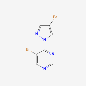 molecular formula C7H4Br2N4 B2657438 5-溴-4-(4-溴吡唑-1-基)嘧啶 CAS No. 1501562-91-9