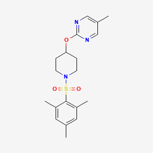 molecular formula C19H25N3O3S B2657439 5-Methyl-2-[1-(2,4,6-trimethylphenyl)sulfonylpiperidin-4-yl]oxypyrimidine CAS No. 2380041-71-2