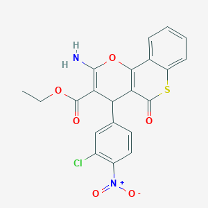 molecular formula C21H15ClN2O6S B2657440 ethyl 2-amino-4-(3-chloro-4-nitrophenyl)-5-oxo-4H,5H-thiochromeno[4,3-b]pyran-3-carboxylate CAS No. 939889-07-3