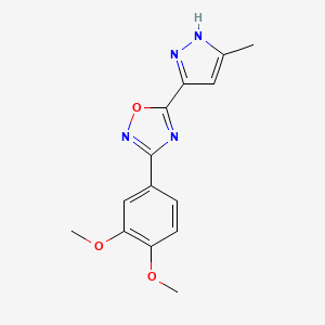 3-(3,4-dimethoxyphenyl)-5-(3-methyl-1H-pyrazol-5-yl)-1,2,4-oxadiazole