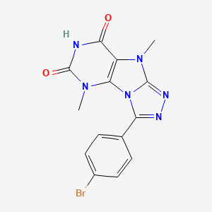 molecular formula C14H11BrN6O2 B2657443 3-(4-bromophenyl)-5,9-dimethyl-5H-[1,2,4]triazolo[4,3-e]purine-6,8(7H,9H)-dione CAS No. 921803-11-4
