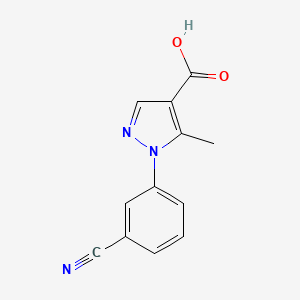 molecular formula C12H9N3O2 B2657445 1-(3-Cyanophenyl)-5-methyl-1H-pyrazole-4-carboxylic acid CAS No. 1155575-89-5