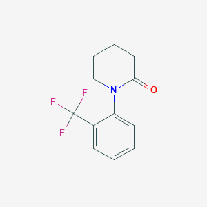 molecular formula C12H12F3NO B2657447 2-Piperidinone, 1-[2-(trifluoromethyl)phenyl]- CAS No. 1225488-59-4