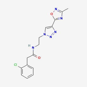 2-(2-chlorophenyl)-N-(2-(4-(3-methyl-1,2,4-oxadiazol-5-yl)-1H-1,2,3-triazol-1-yl)ethyl)acetamide