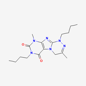 1,7-dibutyl-3,9-dimethyl-5,7,9-trihydro-4H-1,2,4-triazino[4,3-h]purine-6,8-dio ne