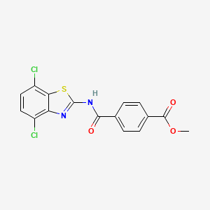 molecular formula C16H10Cl2N2O3S B2657463 4-[（4，7-二氯-1，3-苯并噻唑-2-基）氨基甲酰基]苯甲酸甲酯 CAS No. 912767-15-8