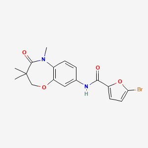 molecular formula C17H17BrN2O4 B2657465 5-bromo-N-(3,3,5-trimethyl-4-oxo-2,3,4,5-tetrahydrobenzo[b][1,4]oxazepin-8-yl)furan-2-carboxamide CAS No. 921792-60-1