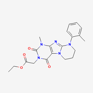 ethyl 2-[1-methyl-9-(2-methylphenyl)-2,4-dioxo-7,8-dihydro-6H-purino[7,8-a]pyrimidin-3-yl]acetate