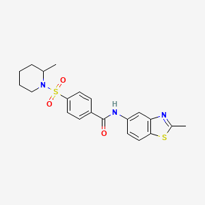 molecular formula C21H23N3O3S2 B2657476 N-(2-methylbenzo[d]thiazol-5-yl)-4-((2-methylpiperidin-1-yl)sulfonyl)benzamide CAS No. 683261-43-0