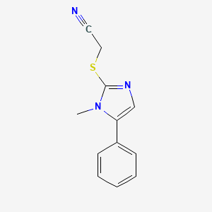 molecular formula C12H11N3S B2657480 2-((1-methyl-5-phenyl-1H-imidazol-2-yl)thio)acetonitrile CAS No. 875626-50-9