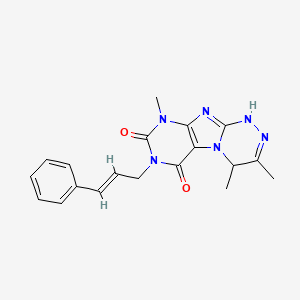 3,4,9-trimethyl-7-[(2E)-3-phenylprop-2-en-1-yl]-1,4-dihydro[1,2,4]triazino[3,4-f]purine-6,8(7H,9H)-dione