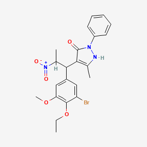 4-[1-(3-bromo-4-ethoxy-5-methoxyphenyl)-2-nitropropyl]-5-methyl-2-phenyl-2,3-dihydro-1H-pyrazol-3-one
