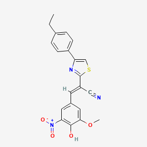 (E)-2-(4-(4-ethylphenyl)thiazol-2-yl)-3-(4-hydroxy-3-methoxy-5-nitrophenyl)acrylonitrile