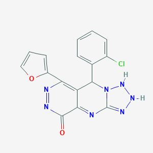molecular formula C16H10ClN7O2 B265750 8-(2-chlorophenyl)-10-(furan-2-yl)-2,4,5,6,7,11,12-heptazatricyclo[7.4.0.03,7]trideca-1,3,9,11-tetraen-13-one 