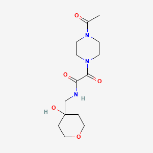 2-(4-acetylpiperazin-1-yl)-N-((4-hydroxytetrahydro-2H-pyran-4-yl)methyl)-2-oxoacetamide