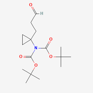 molecular formula C16H27NO5 B2657509 tert-Butyl (tert-butoxycarbonyl)(1-(3-oxopropyl)cyclopropyl)carbamate CAS No. 2193065-48-2