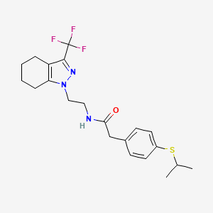 molecular formula C21H26F3N3OS B2657510 2-(4-(异丙硫基)苯基)-N-(2-(3-(三氟甲基)-4,5,6,7-四氢-1H-吲唑-1-基)乙基)乙酰胺 CAS No. 1797976-19-2