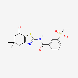 N-(5,5-dimethyl-7-oxo-4,6-dihydro-1,3-benzothiazol-2-yl)-3-ethylsulfonylbenzamide