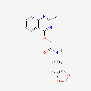 molecular formula C19H17N3O4 B2657522 N-(1,3-benzodioxol-5-yl)-2-[(2-ethylquinazolin-4-yl)oxy]acetamide CAS No. 1111174-90-3