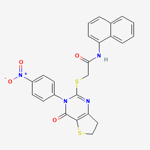 N-naphthalen-1-yl-2-[[3-(4-nitrophenyl)-4-oxo-6,7-dihydrothieno[3,2-d]pyrimidin-2-yl]sulfanyl]acetamide