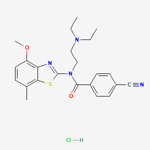 4-cyano-N-(2-(diethylamino)ethyl)-N-(4-methoxy-7-methylbenzo[d]thiazol-2-yl)benzamide hydrochloride