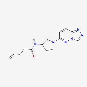 molecular formula C14H18N6O B2657533 N-(1-([1,2,4]三唑并[4,3-b]哒嗪-6-基)吡咯烷-3-基)戊-4-烯酰胺 CAS No. 2034468-84-1