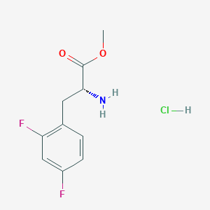 molecular formula C10H12ClF2NO2 B2657536 甲基(2R)-2-氨基-3-(2,4-二氟苯基)丙酸;盐酸盐 CAS No. 1352574-94-7