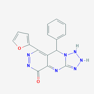 molecular formula C16H11N7O2 B265754 10-(furan-2-yl)-8-phenyl-2,4,5,6,7,11,12-heptazatricyclo[7.4.0.03,7]trideca-1,3,9,11-tetraen-13-one 