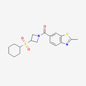 molecular formula C18H22N2O3S2 B2657541 (3-(环己基磺酰)氮杂环丁-1-基)(2-甲基苯并[d]噻唑-6-基)甲酮 CAS No. 1797144-72-9