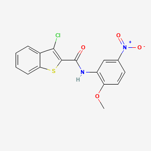 molecular formula C16H11ClN2O4S B2657542 3-Chloro-N-(2-methoxy-5-nitrophenyl)-1-benzothiophene-2-carboxamide CAS No. 304882-76-6