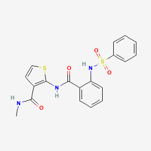 2-[[2-(benzenesulfonamido)benzoyl]amino]-N-methylthiophene-3-carboxamide