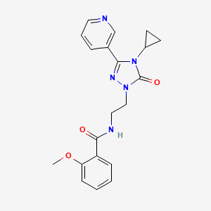 molecular formula C20H21N5O3 B2657556 N-(2-(4-cyclopropyl-5-oxo-3-(pyridin-3-yl)-4,5-dihydro-1H-1,2,4-triazol-1-yl)ethyl)-2-methoxybenzamide CAS No. 1798457-74-5