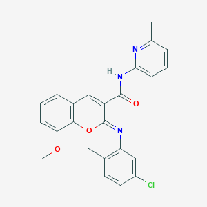 molecular formula C24H20ClN3O3 B2657558 (2Z)-2-[(5-chloro-2-methylphenyl)imino]-8-methoxy-N-(6-methylpyridin-2-yl)-2H-chromene-3-carboxamide CAS No. 1327185-05-6