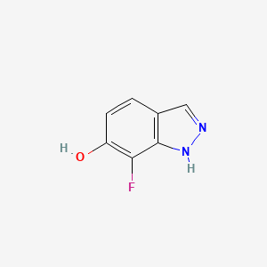 molecular formula C7H5FN2O B2657560 7-fluoro-1H-indazol-6-ol CAS No. 1638764-18-7