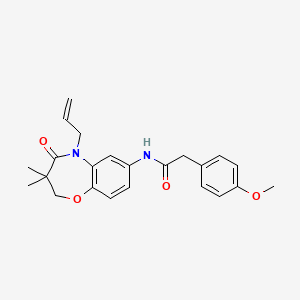 molecular formula C23H26N2O4 B2657561 N-(5-allyl-3,3-dimethyl-4-oxo-2,3,4,5-tetrahydrobenzo[b][1,4]oxazepin-7-yl)-2-(4-methoxyphenyl)acetamide CAS No. 921560-77-2