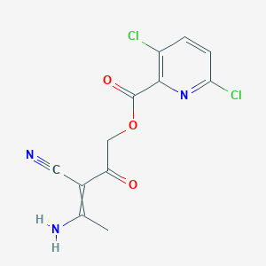 3-(1-Aminoethylidene)-3-cyano-2-oxopropyl 3,6-dichloropyridine-2-carboxylate