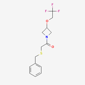 molecular formula C14H16F3NO2S B2657567 2-(苄硫基)-1-(3-(2,2,2-三氟乙氧基)氮杂环丁-1-基)乙酮 CAS No. 2034595-08-7