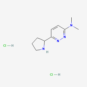 molecular formula C10H18Cl2N4 B2657581 N,N-二甲基-6-(吡咯烷-2-基)吡哒嗪-3-胺二盐酸盐 CAS No. 1955540-77-8