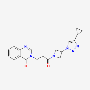 molecular formula C19H20N6O2 B2657585 3-(3-(3-(4-cyclopropyl-1H-1,2,3-triazol-1-yl)azetidin-1-yl)-3-oxopropyl)quinazolin-4(3H)-one CAS No. 2097864-43-0