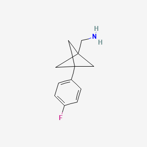 molecular formula C12H14FN B2657589 [3-(4-Fluorophenyl)-1-bicyclo[1.1.1]pentanyl]methanamine CAS No. 2287275-23-2