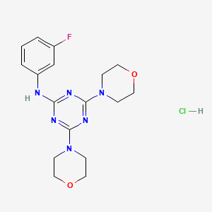 N-(3-fluorophenyl)-4,6-dimorpholino-1,3,5-triazin-2-amine hydrochloride