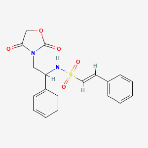 (E)-N-(2-(2,4-dioxooxazolidin-3-yl)-1-phenylethyl)-2-phenylethenesulfonamide