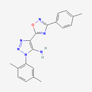 molecular formula C19H18N6O B2657601 1-(2,5-二甲基苯基)-4-[3-(4-甲基苯基)-1,2,4-恶二唑-5-基]-1H-1,2,3-三唑-5-胺 CAS No. 892774-36-6